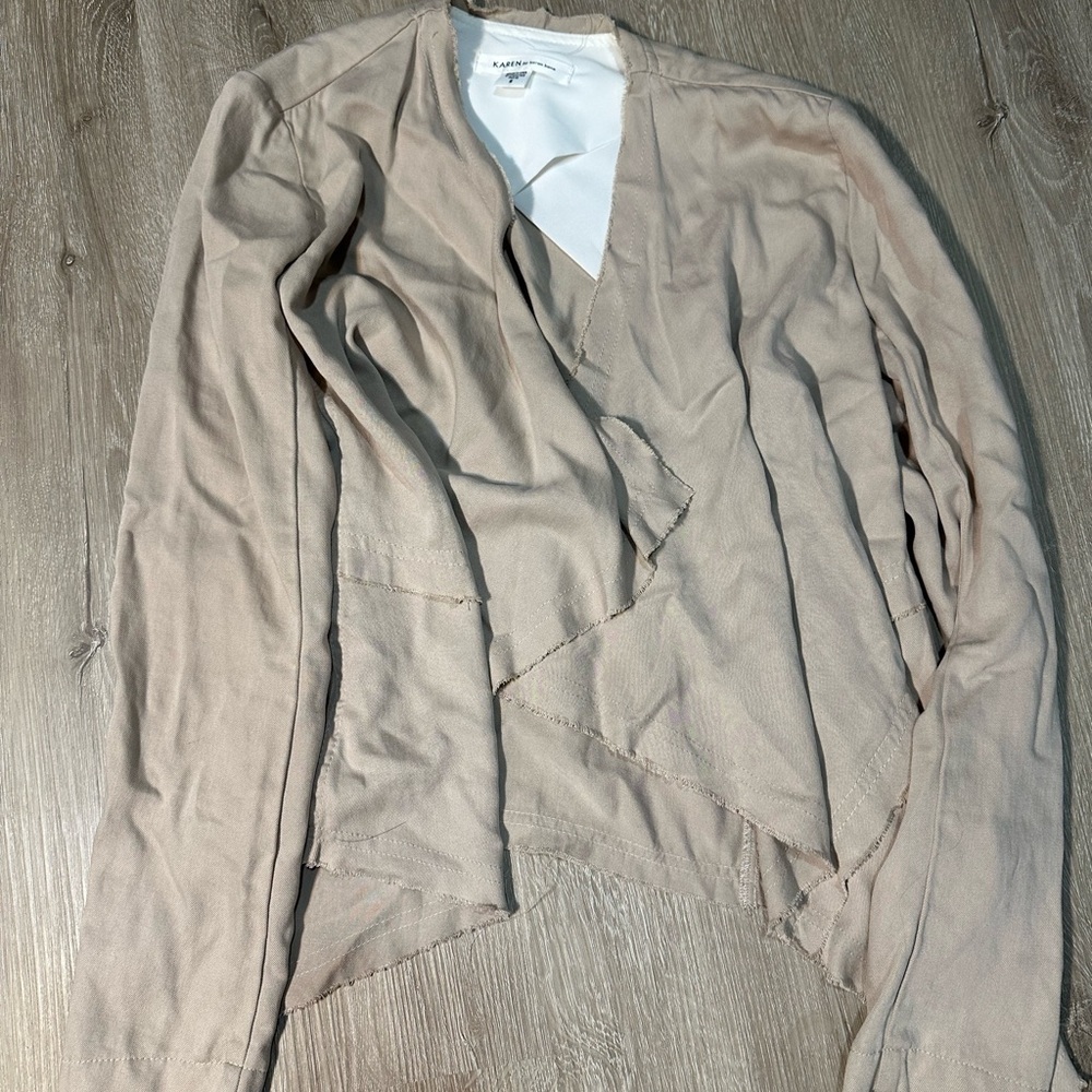 Karen Kane Tan Draped Top Made in USA size Size S ❤️‍🔥